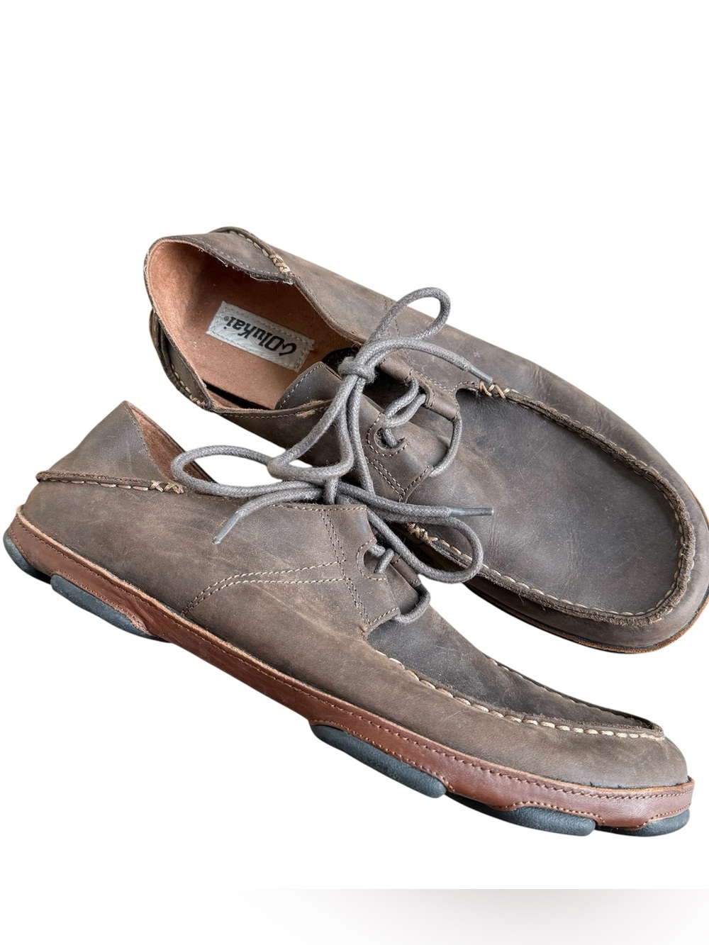 Olukai Ohana lace up nubuck leather brown men’s size 13 shoes